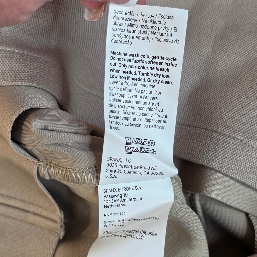 Spanx AirEssentials Women Petite Large Tan NWT Jumpsuit Travel Wide Leg Pants - Picture 10 of 16